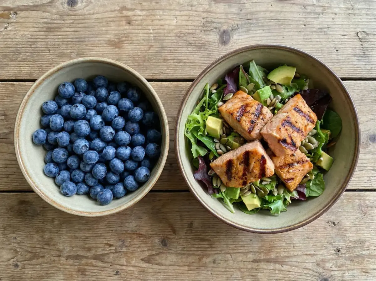 Mediterranean salmon and berries meal for the brain fog diet maintenance phase