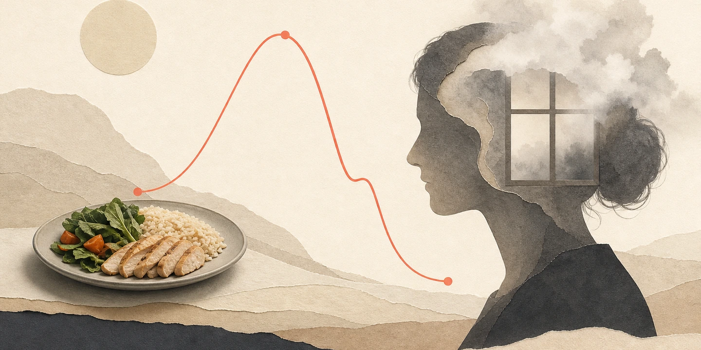 Paper collage illustration for the Diabetes brain fog guide