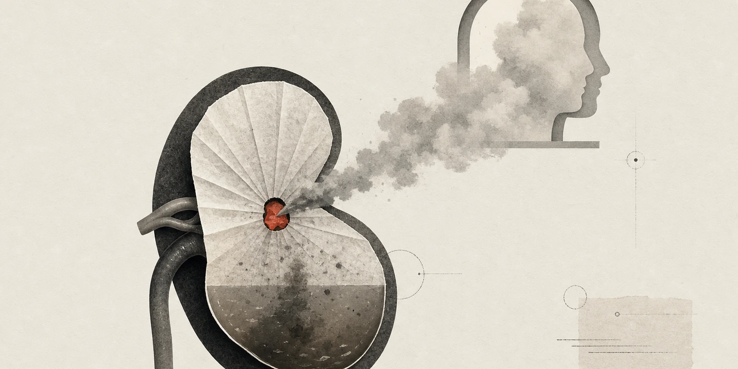 Paper collage illustration for the Kidney brain fog guide