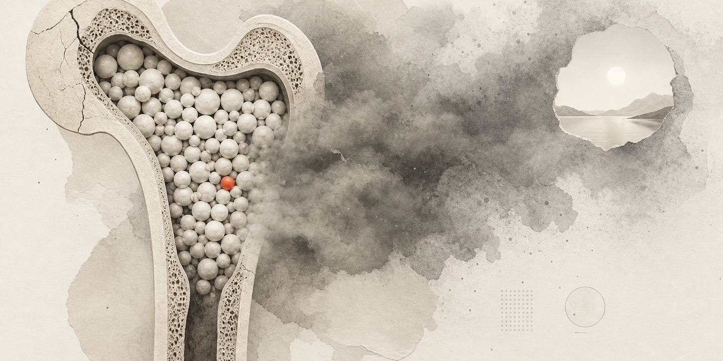 Paper collage illustration for the Multiple Myeloma brain fog guide