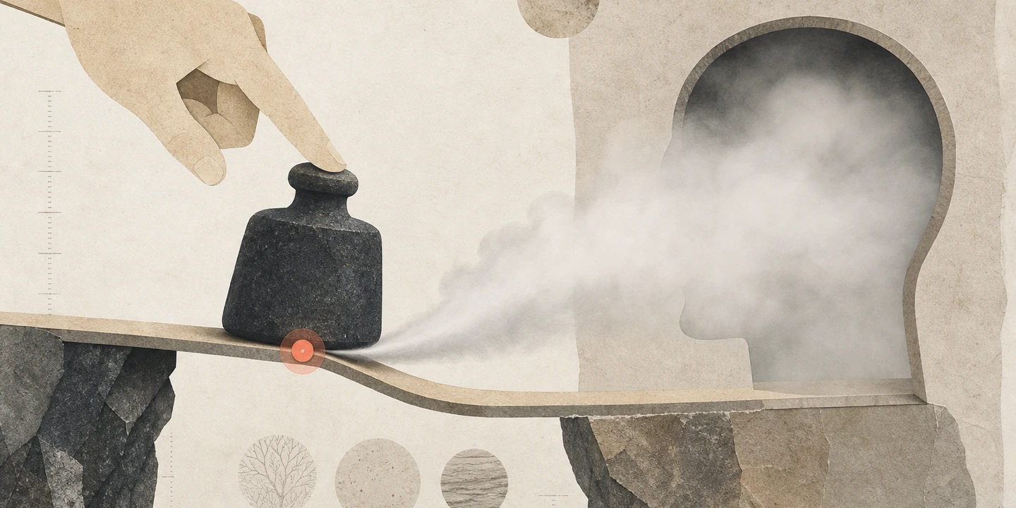 Paper collage illustration for the Pain brain fog guide