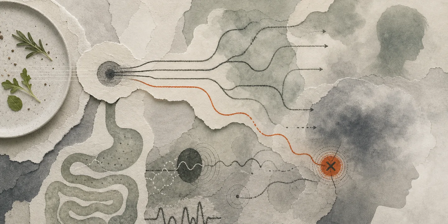 Symbolic scene for brain fog after eating.