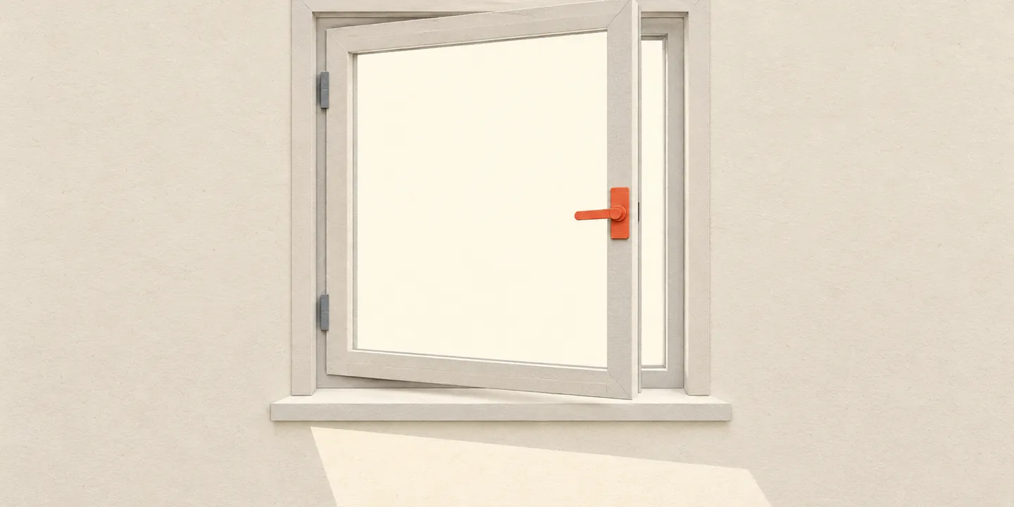 Indoor air quality scene with window light and ventilation.
