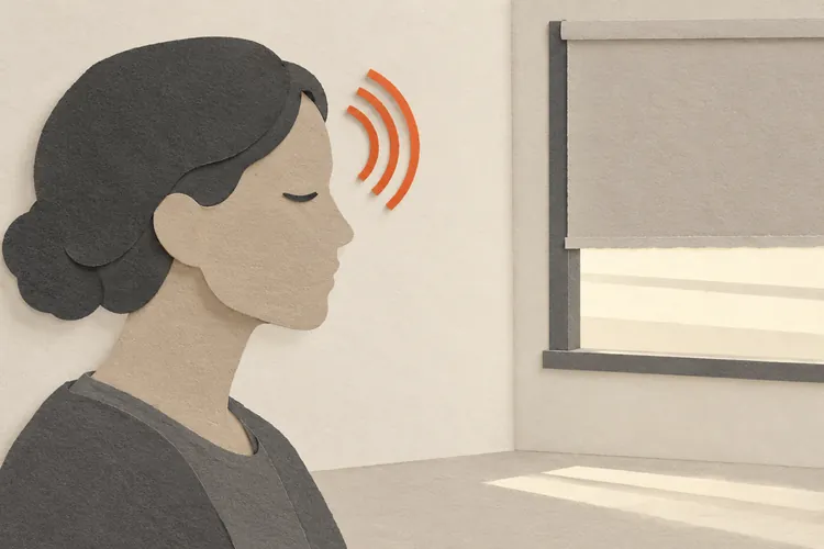 Editorial illustration for migraine and brain fog